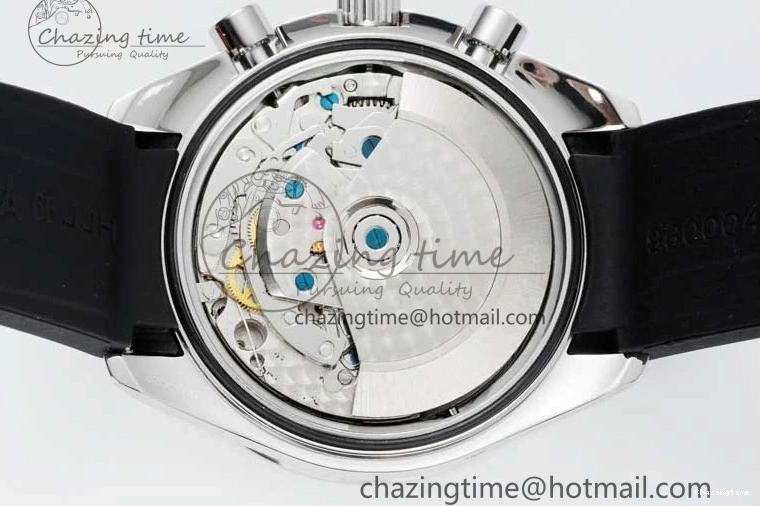 0226 SportInspired Speedmaster Racing Master SS HKF Best Edition Blue Black Dial on Black Rubber Strap A 7817